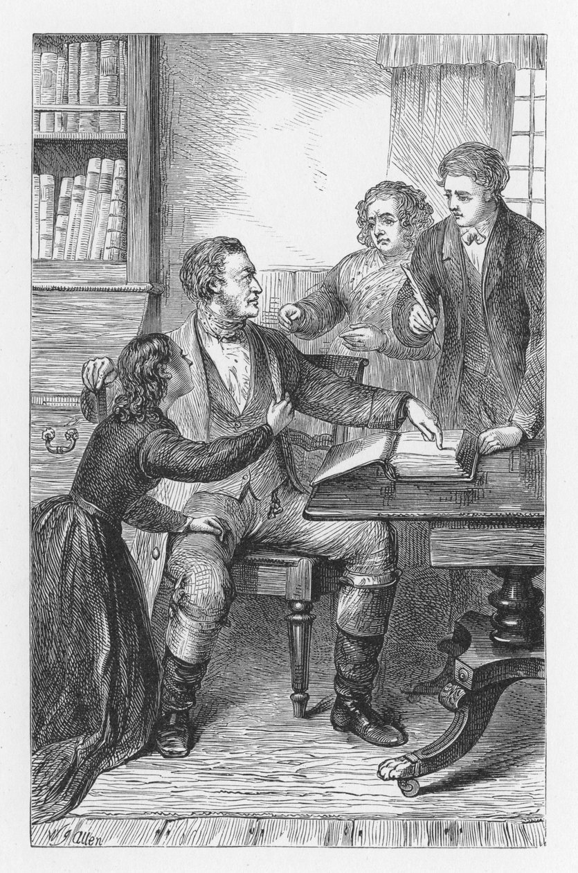 Scéna z The Mill on the Floss od George Eliota, c1880 od Walter James Allen