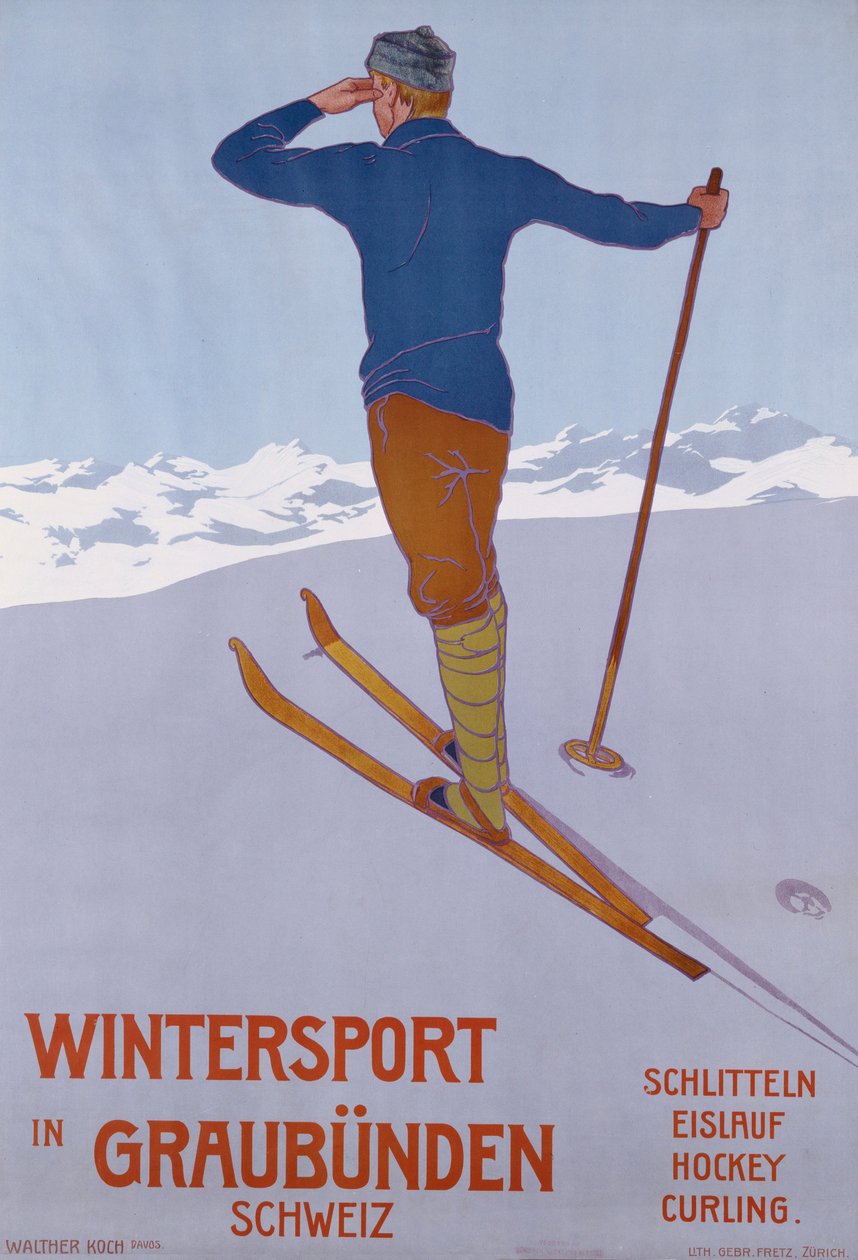 Zimní sporty v Graubunden, 1906 od Walter Koch