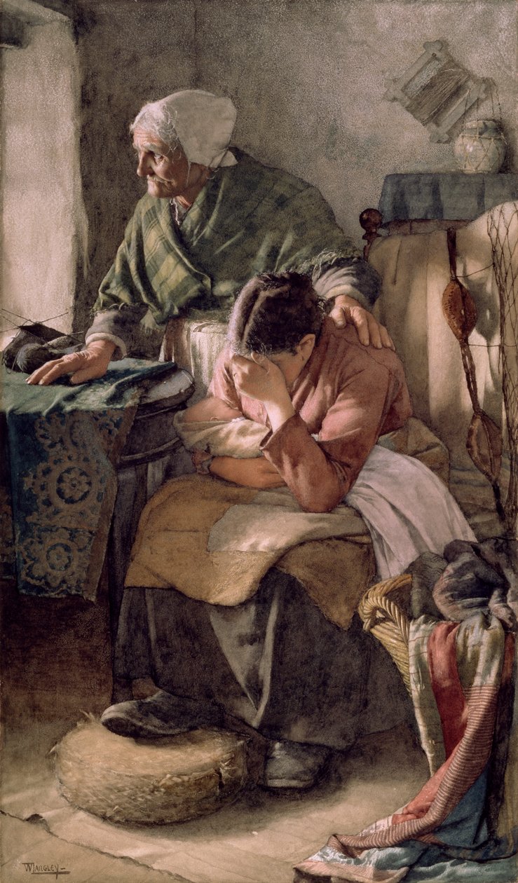 „Ale muži musí pracovat a ženy musí plakat“, 1883 od Walter Langley