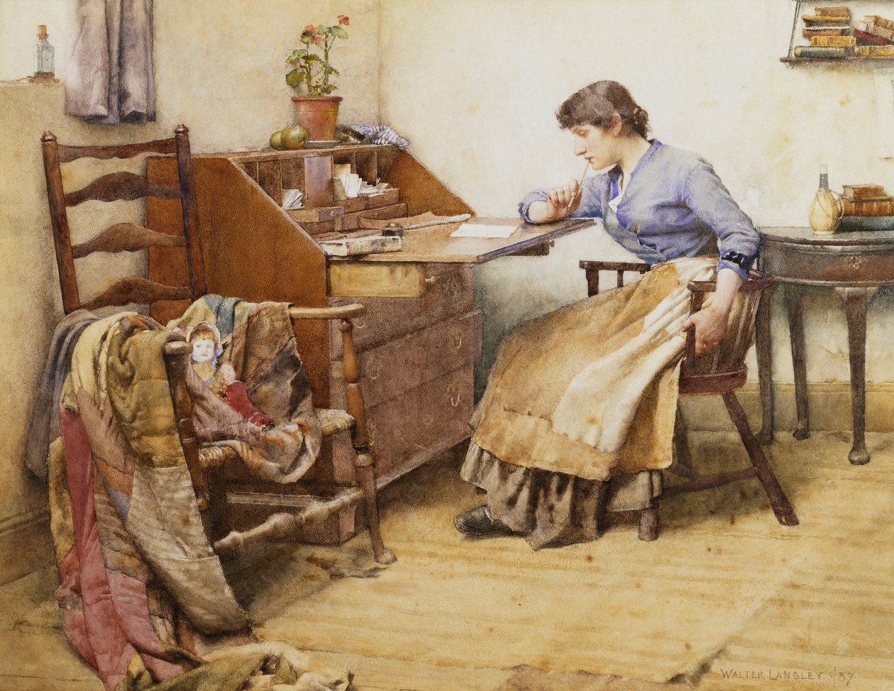 Vzdálené myšlenky, 1887 od Walter Langley