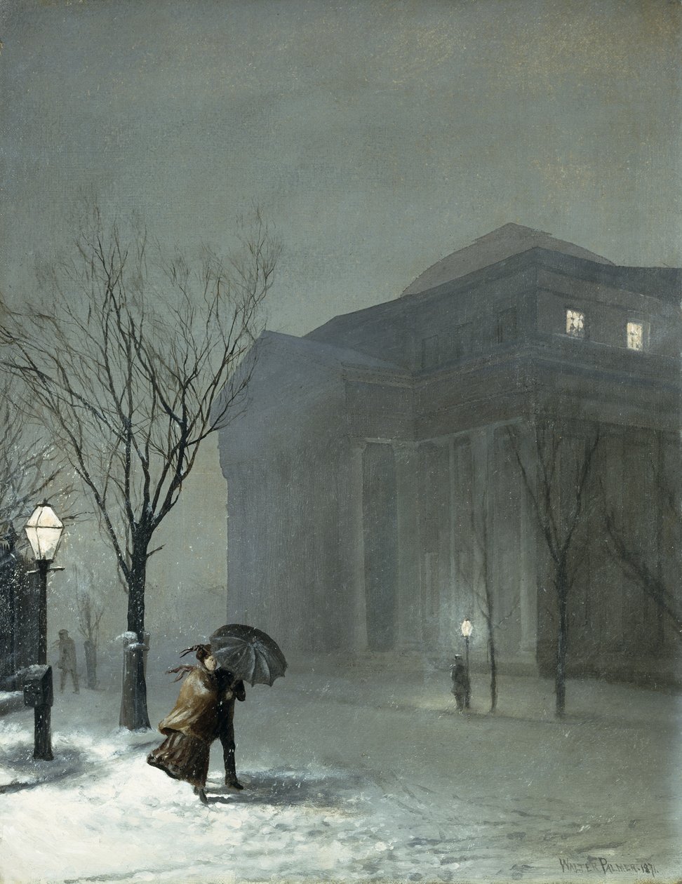 Albany ve sněhu od Walter Launt Palmer