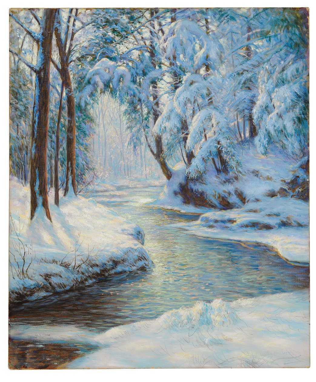 Potok v zasněžené krajině, počátek 20. století (olej na plátně) od Walter Launt Palmer