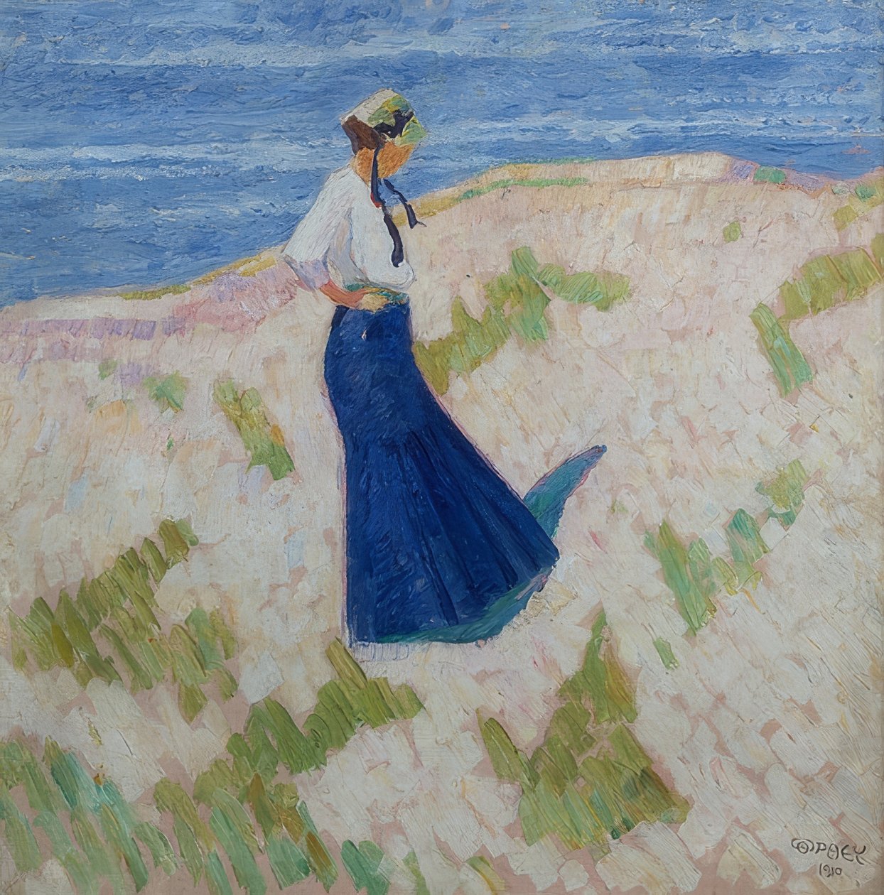 Bernhardine Bornemannová na pláži v Heistu. 1910 od Walter Ophey