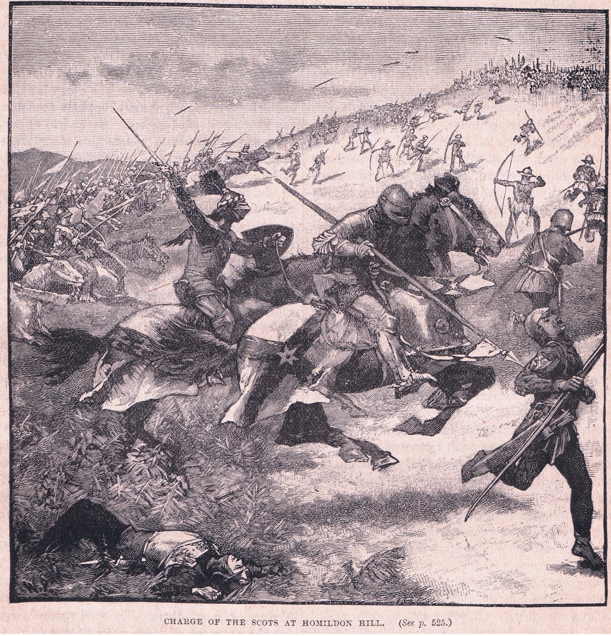 Obvinění Skotů na Homildon Hill AD 1402 od Walter Paget
