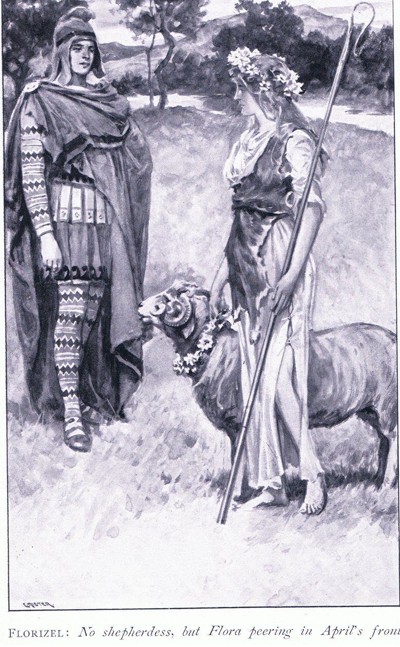Florizel: Žádná pastýřka, ale Flora vykukující v dubnové frontě, 1900 od Walter Paget