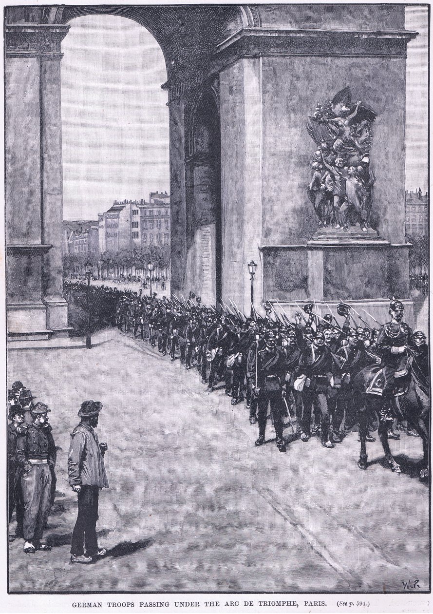 Německá vojska procházející pod Vítězným obloukem 1871 našeho letopočtu od Walter Paget