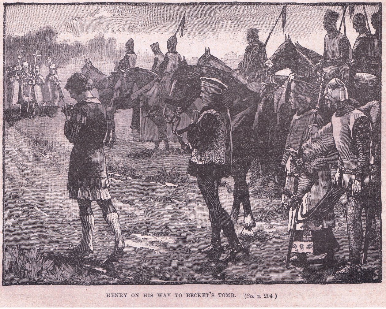 Jindřich na cestě k Becketově hrobce AD 1174 od Walter Paget