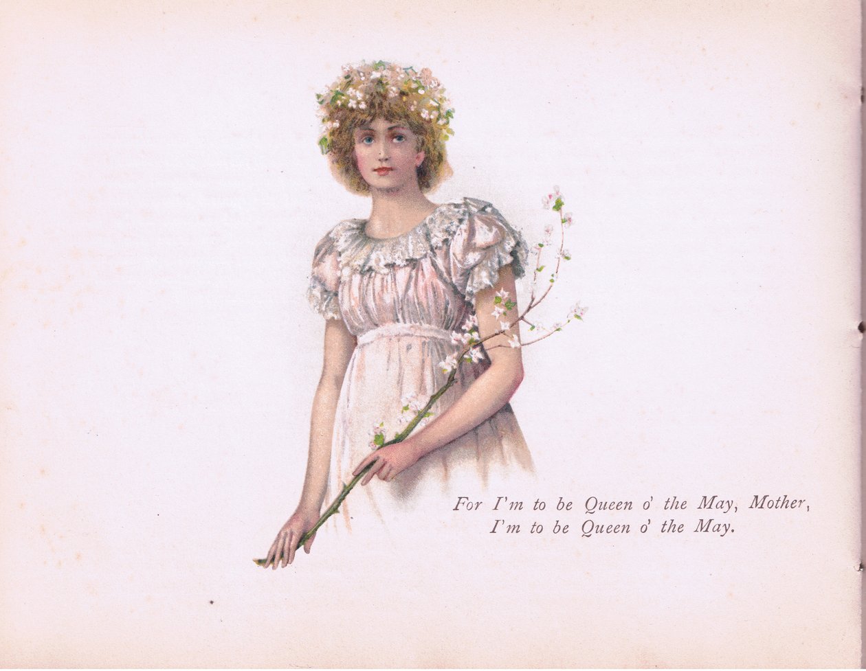 "Jsem královna května, matka", ilustrace z Tennyson Pictures vydané E P Dutton & Co, kolem roku 1900 (barevné lito) od Walter Paget