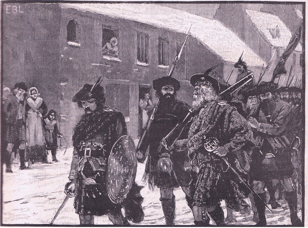 Ústup Highlanders AD 1716 od Walter Paget