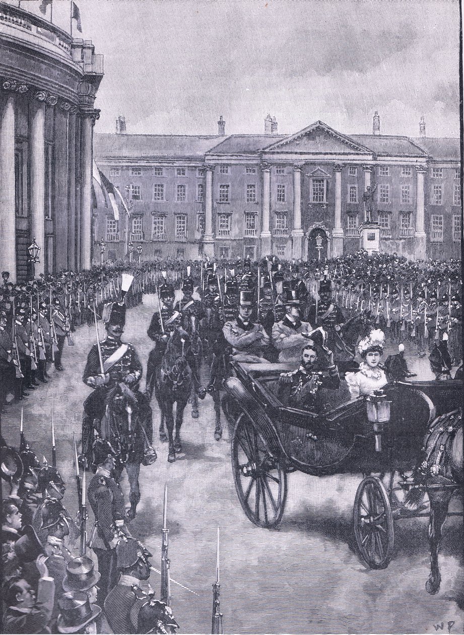 Návštěva vévody a vévodkyně z Yorku v Dublinu, ilustrace z Cassells History of England, 1900s od Walter Paget