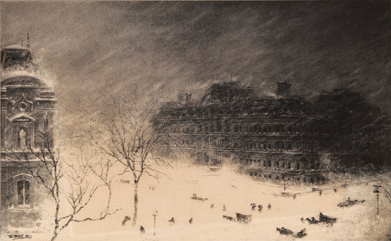 Roh 17. ulice a Pennsylvania Avenue, N.W. během sněhové bouře v roce 1899 od Walter Paris