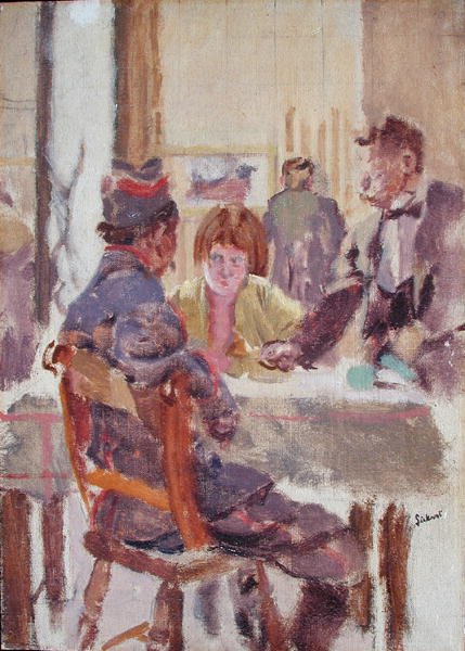 Belgický voják (olej na plátně) od Walter Richard Sickert