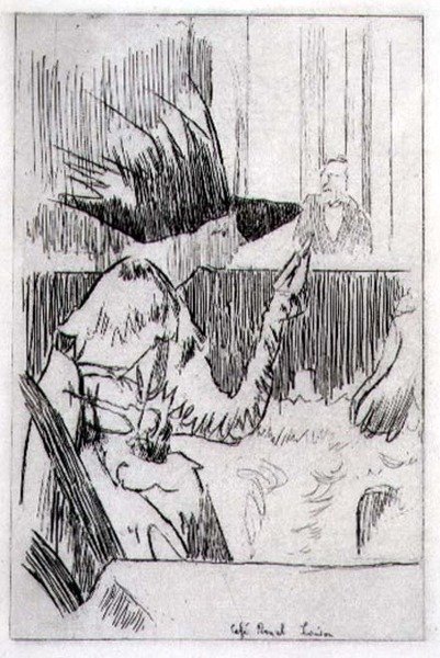Cafe Royal v Londýně (rytina) od Walter Richard Sickert