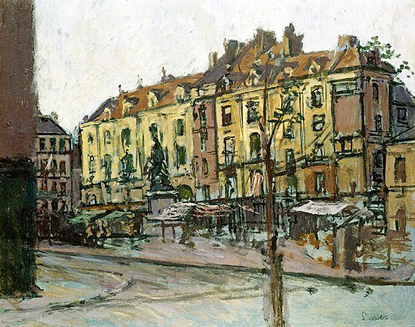 La Place Nationale s le Grande Duquesne, Dieppe (olej na plátně) od Walter Richard Sickert