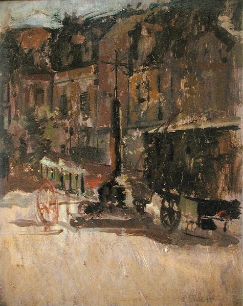 Market Cross, Dieppe (olej na panelu) od Walter Richard Sickert