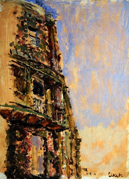 Dům pana Sheepshanka, Camden Crescent, Bath (olej na palubě) od Walter Richard Sickert