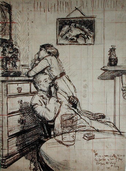 Přípravná studie pro Ennui od Walter Richard Sickert
