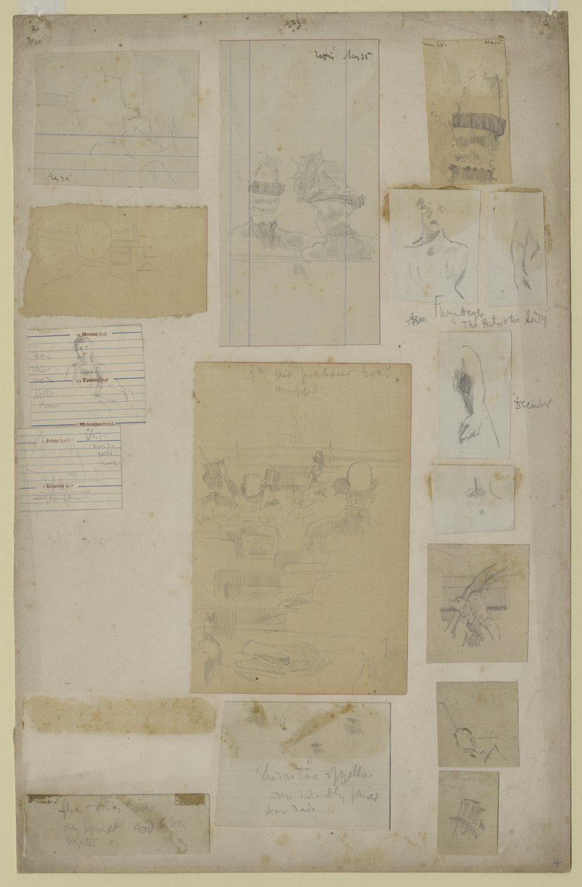 Několik studií (tužka na papíře) od Walter Richard Sickert