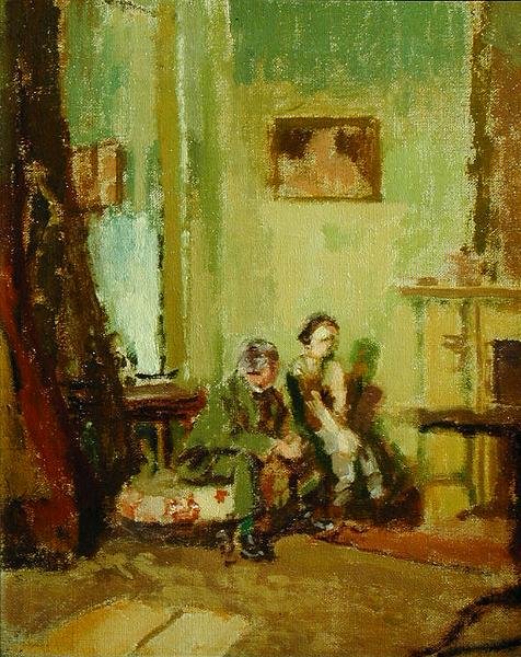 Telling the Tale, cca 1914 (olej na plátně) od Walter Richard Sickert