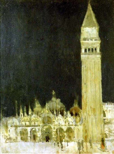 Campanile, Benátky, cca 1896-97 (olej na plátně) od Walter Richard Sickert