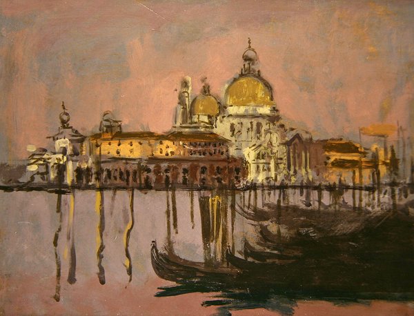 Dogana a Santa Maria della Salute (olej na panelu) od Walter Richard Sickert
