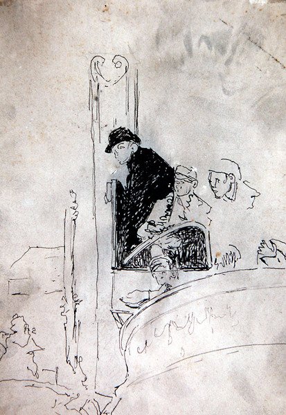The Gallery of the Old Bedford, c.1895-1900 (pero a inkoust na papíře) od Walter Richard Sickert