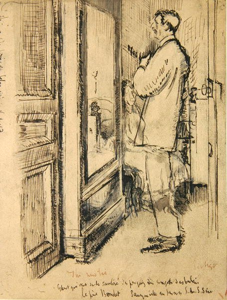 The New Tie, c.1922 (pero, inkoust a pero na papíře) od Walter Richard Sickert