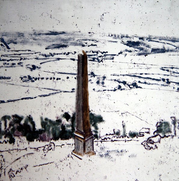 Obelisk v Arques, Eaulne Valley, Dieppe, kolem 1913-14 (olej na plátně) od Walter Richard Sickert
