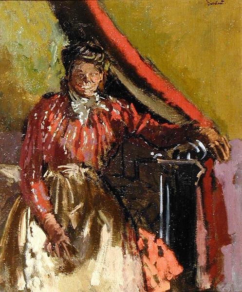 Žena sedí na posteli od Walter Richard Sickert
