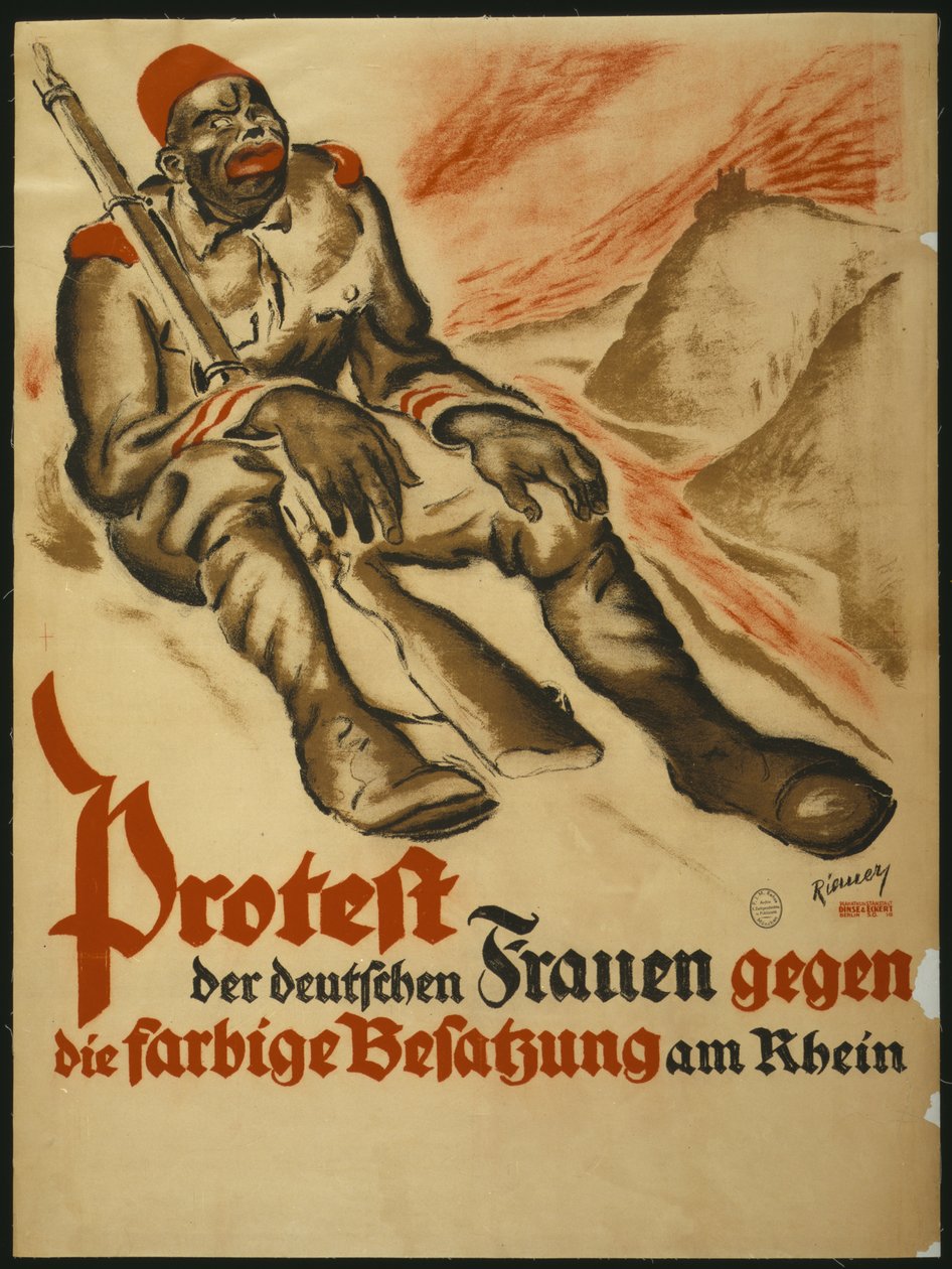 Německé ženy protestují proti barevné okupaci Rýna, 1920. od Walter Riemer