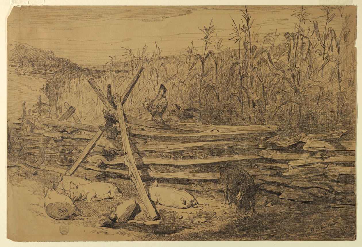 Farmářská scéna od Walter Shirlaw