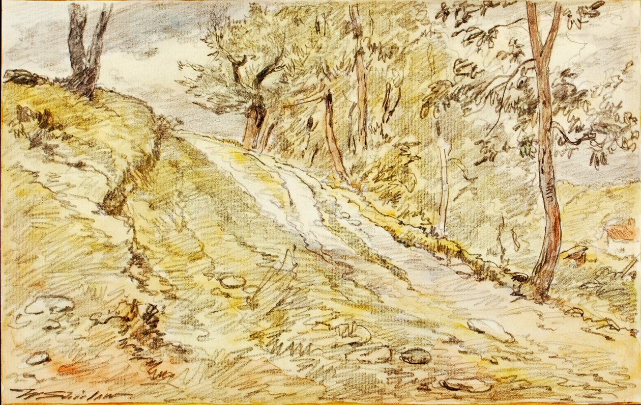 Skica krajiny od Walter Shirlaw