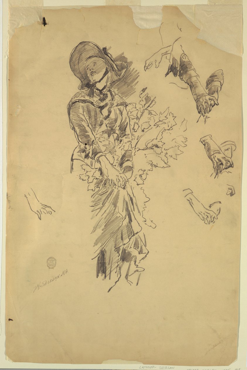 Studie postavy pro "V horách" od Walter Shirlaw