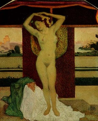 Akt (akvarel na papíře) od Walter Sigmund Hampel