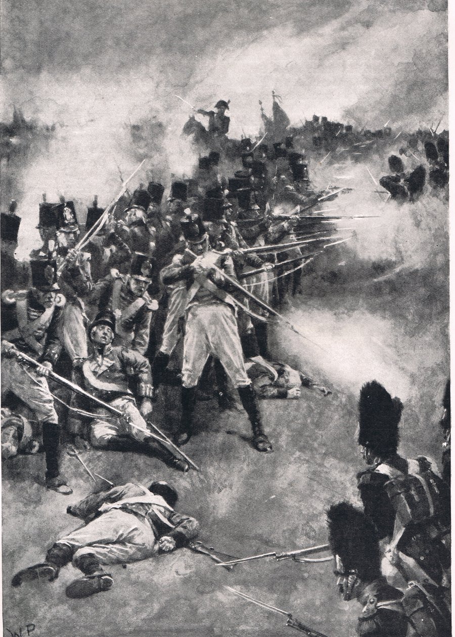 Jak 28. pluk vyhrál „The Back Number“, ilustrace z „British Battles on Land and Sea“, vydané Cassell, Londýn, kolem roku 1910 od Walter Stanley Paget