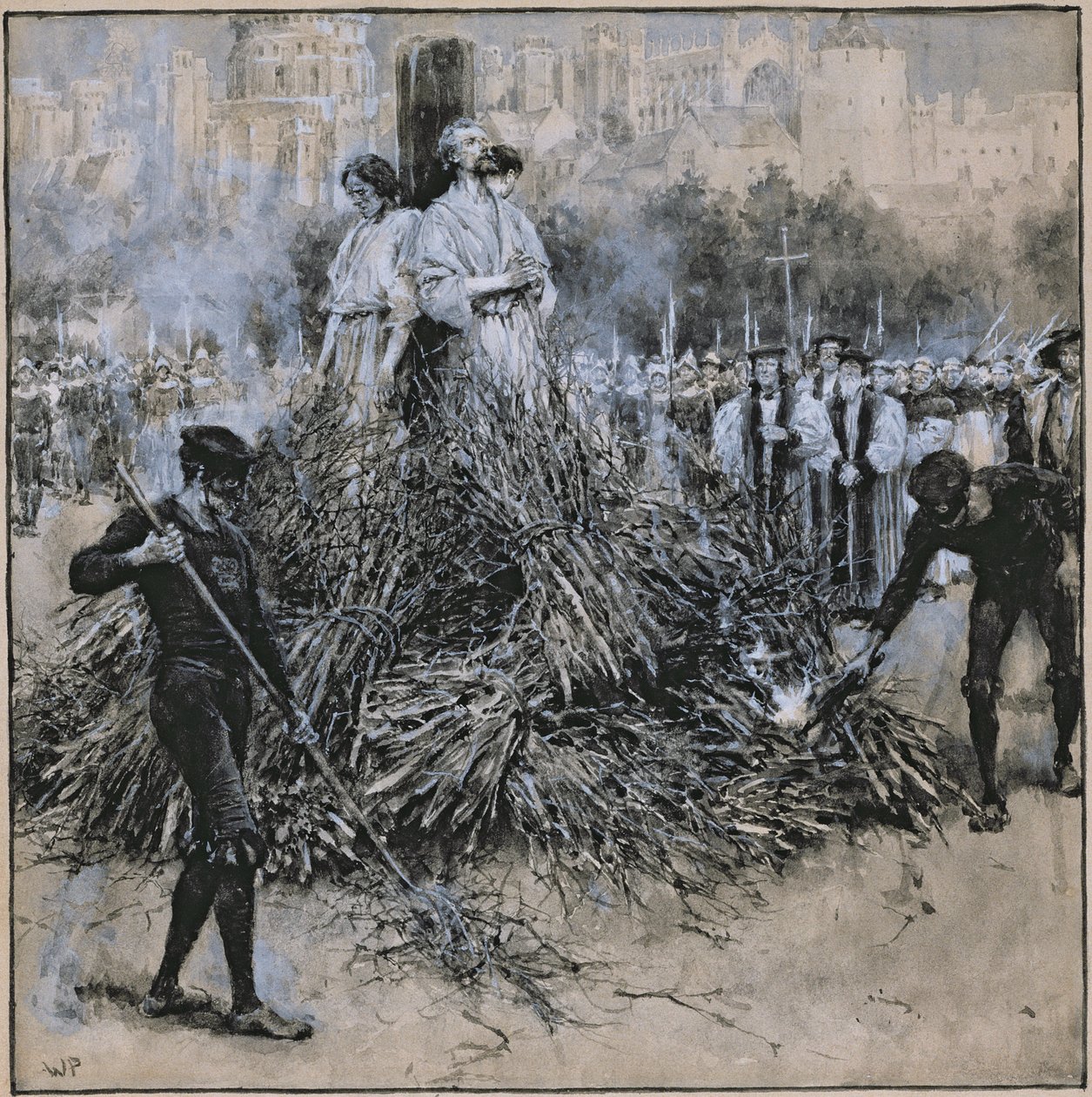 Mučednictví Roberta Testwooda (akvarel na papíře) od Walter Stanley Paget