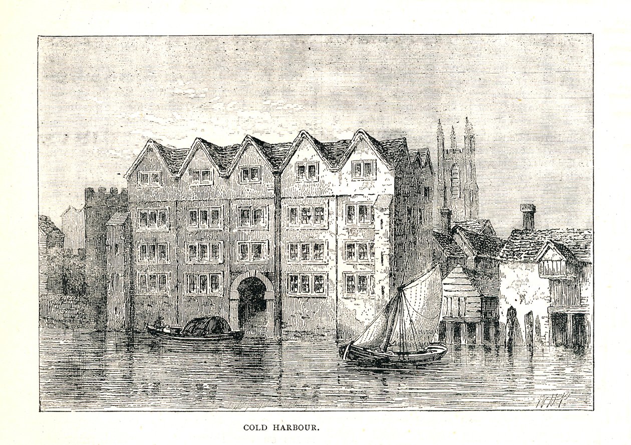 Cold Harbour. Medieval Mansion House North Bank of Thames nad London Bridge, 1894 od Walter Thornbury