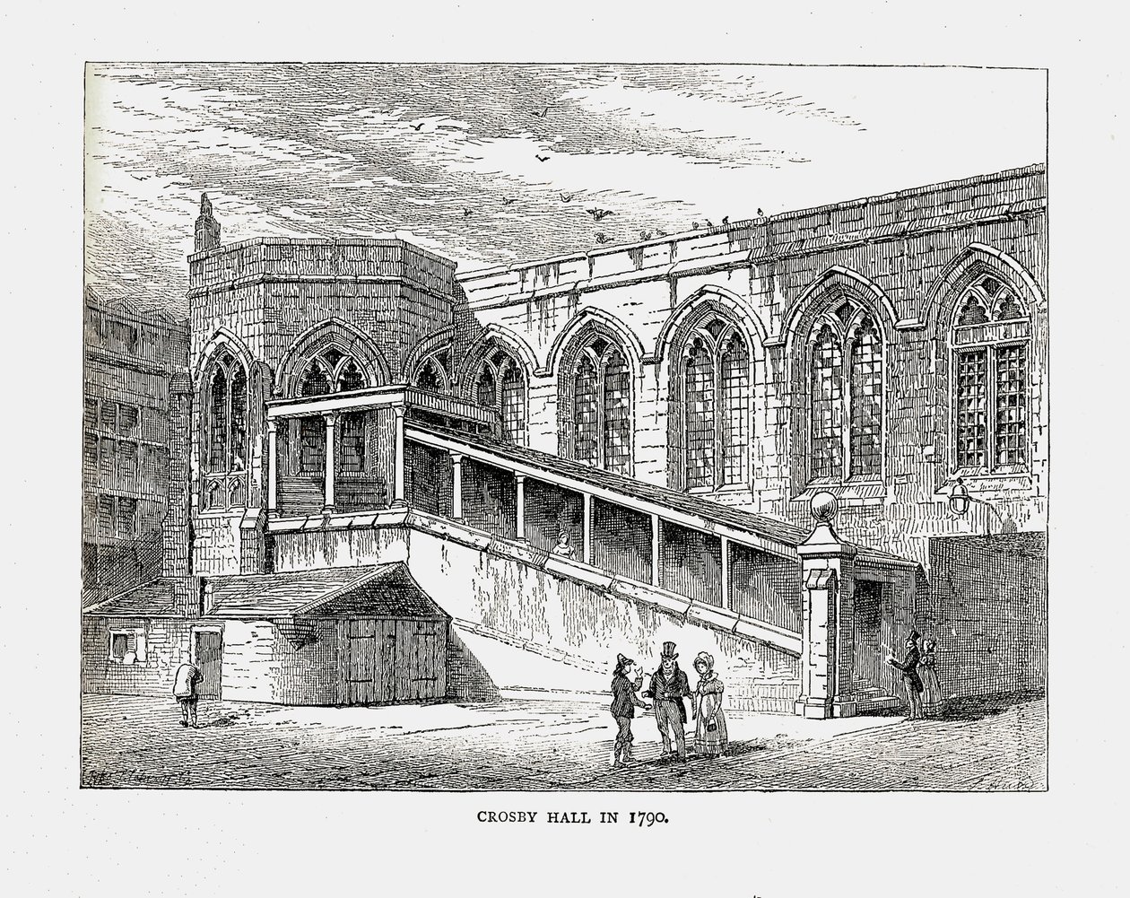 Crosby Hall v roce 1790, 1878 od Walter Thornbury
