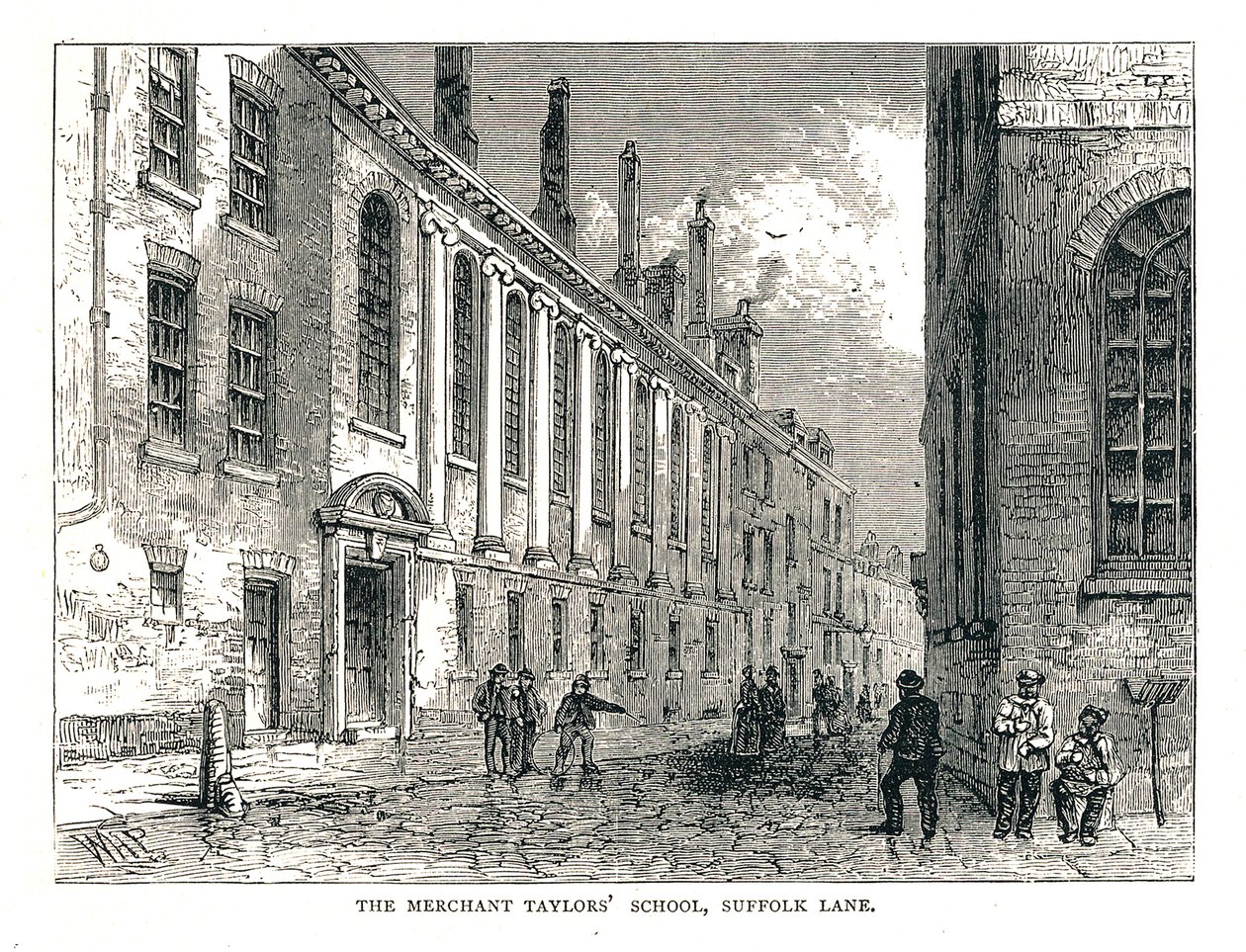 Škola obchodníka Taylora, Suffolk Lane, 1878 od Walter Thornbury