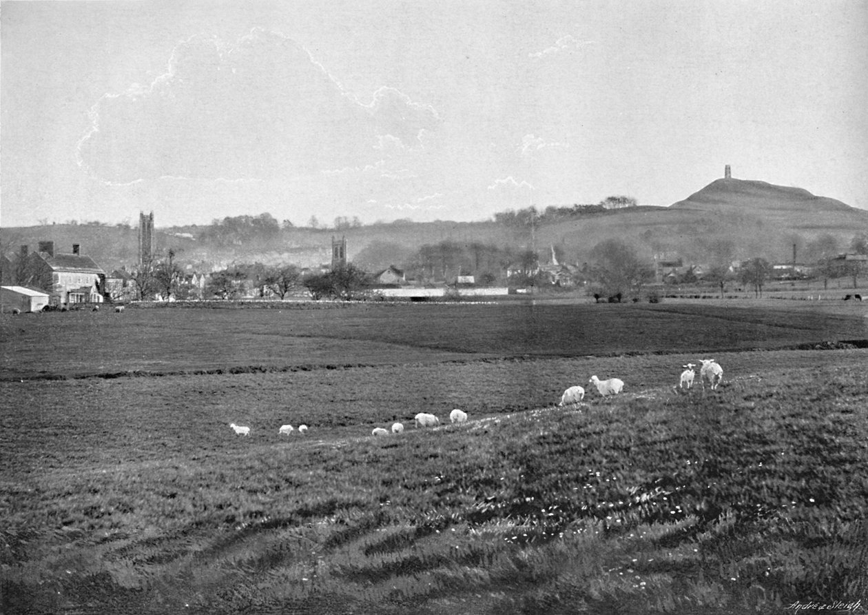 Glastonbury a Tor, c1896 od Walter Tully