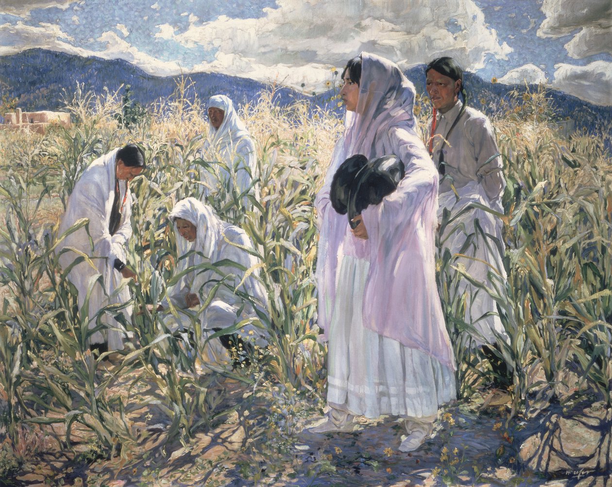Indická kukuřice, Taos (olej na plátně) od Walter Ufer