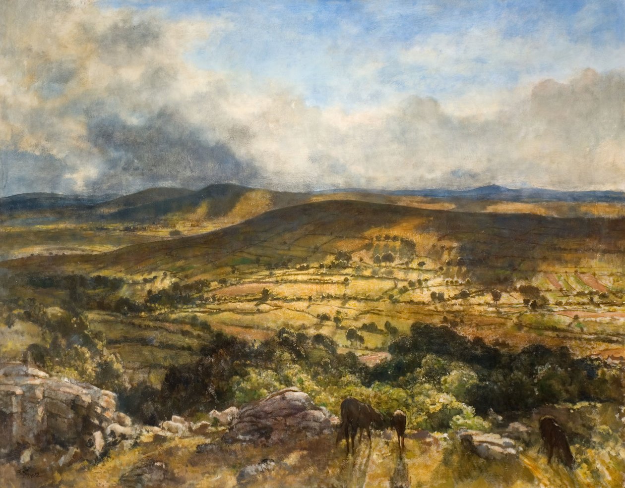 Widecombe In The Moor, Devon, 1922. od Walter Westley Russell