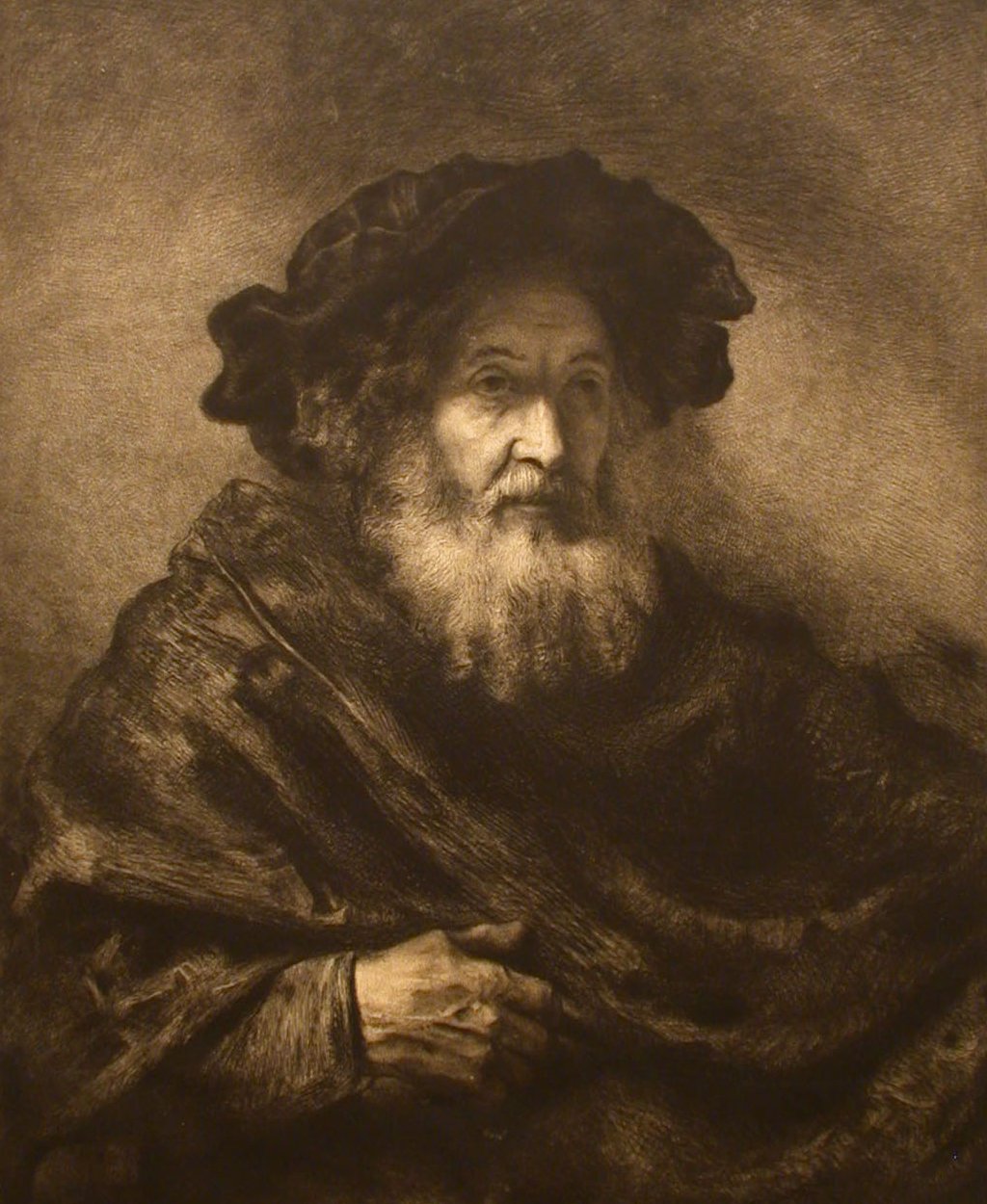 Bez názvu: Rembrandtesque Old Man, 20. století. od Waltner
