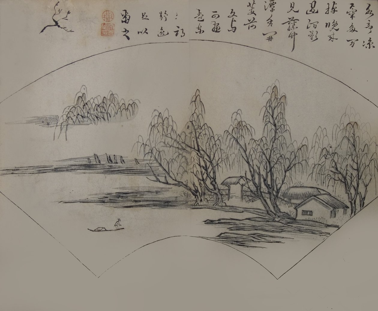 Krajina po Wen Tongovi 1018-1079, z Manuálu hořčičných semen o..., první vydání, 1679. od Wang Gai