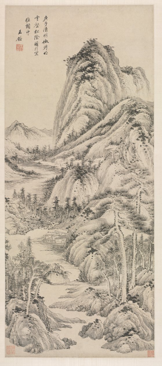 Shade of Pines v zamračeném údolí od Wang Jian