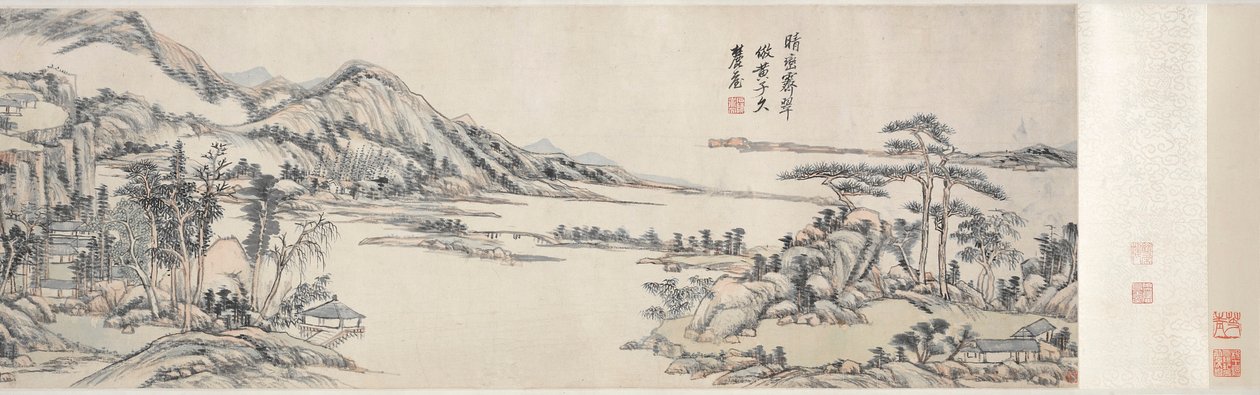 Green Peaks under Clear Sky: After Huang Gongwang, 1703-1708. od Wang Yuanqi
