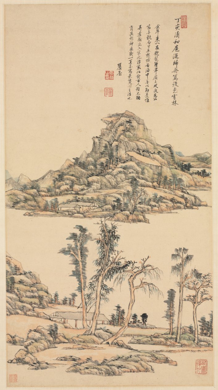 Krajina v barevném stylu Ni Zan, 1707. od Wang Yuanqi