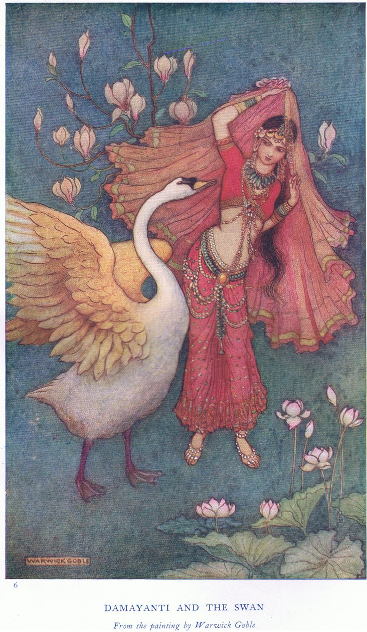 Damayanti a labuť od Warwick Goble