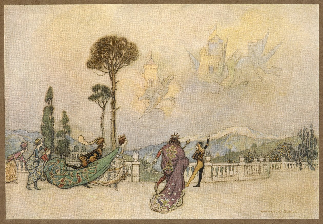 Vzdušné zámky, z The Dragon. od Warwick Goble