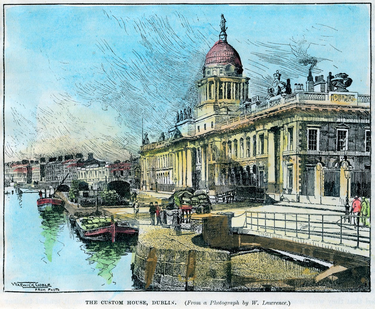 Celnice, Dublin, Irsko, c1890. od Warwick Goble